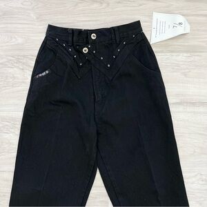 Vintage Blaze Western Tejas Stud Jeans Black Size 27 NWT